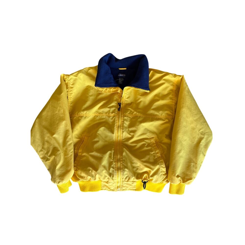 Vintage White Sierra Yellow Fleece Lined Full Zip Medium Bomber Jacket